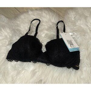 DKNY Womens Superior Lace Balconette Bra Underwire Lined Womens 32C Black DK4500